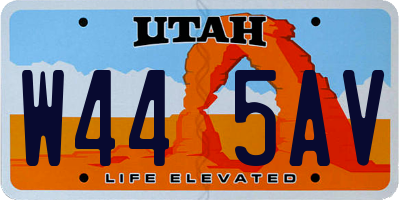 UT license plate W445AV