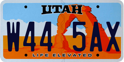 UT license plate W445AX