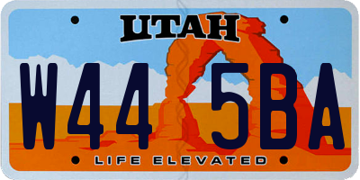 UT license plate W445BA