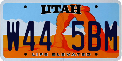 UT license plate W445BM