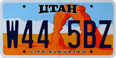 UT license plate W445BZ