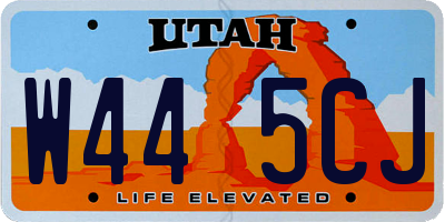 UT license plate W445CJ