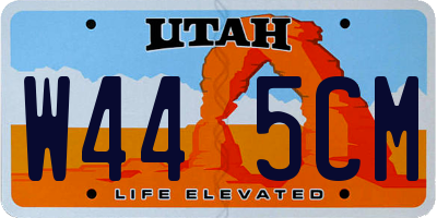UT license plate W445CM