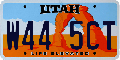 UT license plate W445CT