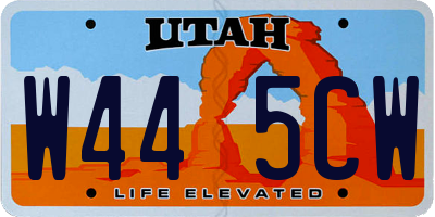 UT license plate W445CW