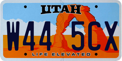 UT license plate W445CX
