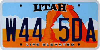 UT license plate W445DA
