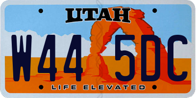 UT license plate W445DC