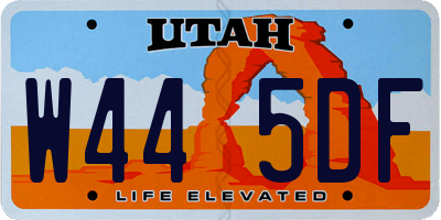 UT license plate W445DF