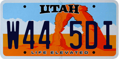 UT license plate W445DI