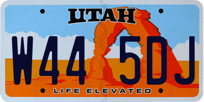 UT license plate W445DJ