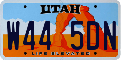 UT license plate W445DN