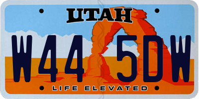 UT license plate W445DW