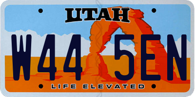 UT license plate W445EN
