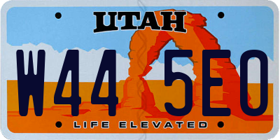 UT license plate W445EO