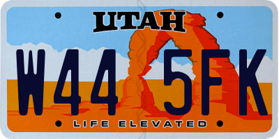 UT license plate W445FK