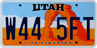 UT license plate W445FT
