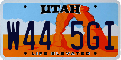 UT license plate W445GI