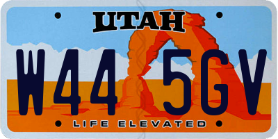 UT license plate W445GV