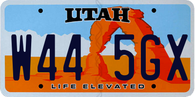 UT license plate W445GX