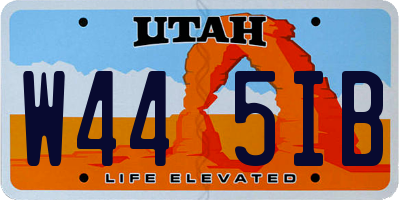 UT license plate W445IB