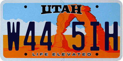 UT license plate W445IH