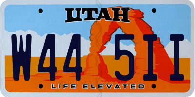 UT license plate W445II