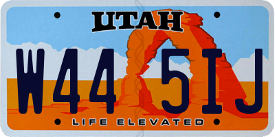 UT license plate W445IJ