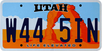 UT license plate W445IN