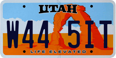 UT license plate W445IT