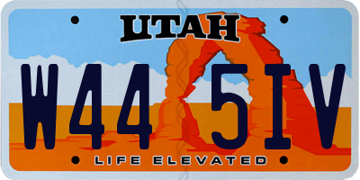 UT license plate W445IV