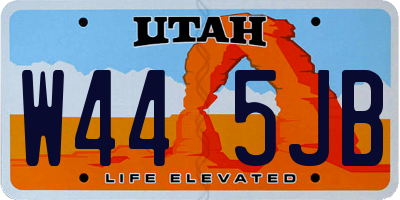UT license plate W445JB