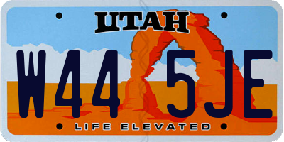 UT license plate W445JE