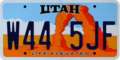 UT license plate W445JF
