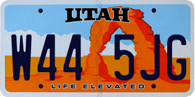 UT license plate W445JG