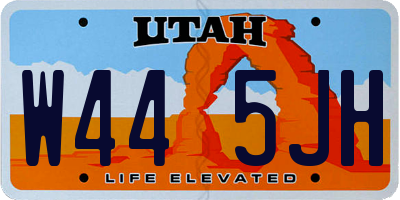 UT license plate W445JH