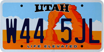 UT license plate W445JL