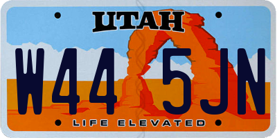 UT license plate W445JN