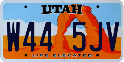 UT license plate W445JV