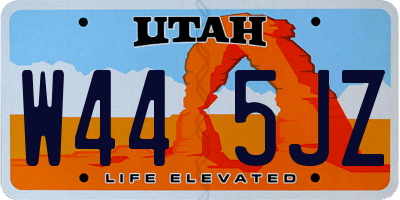UT license plate W445JZ