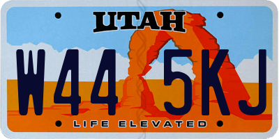UT license plate W445KJ