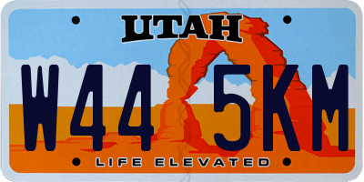 UT license plate W445KM