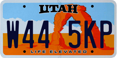 UT license plate W445KP
