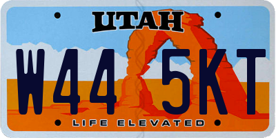 UT license plate W445KT