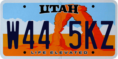 UT license plate W445KZ