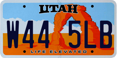 UT license plate W445LB