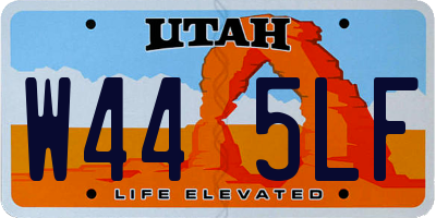 UT license plate W445LF