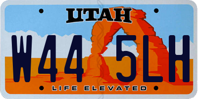 UT license plate W445LH