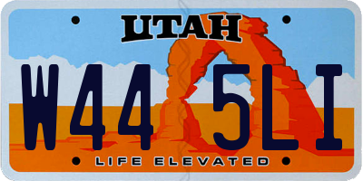 UT license plate W445LI