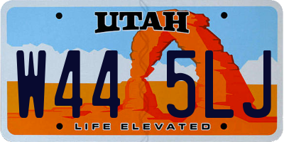 UT license plate W445LJ